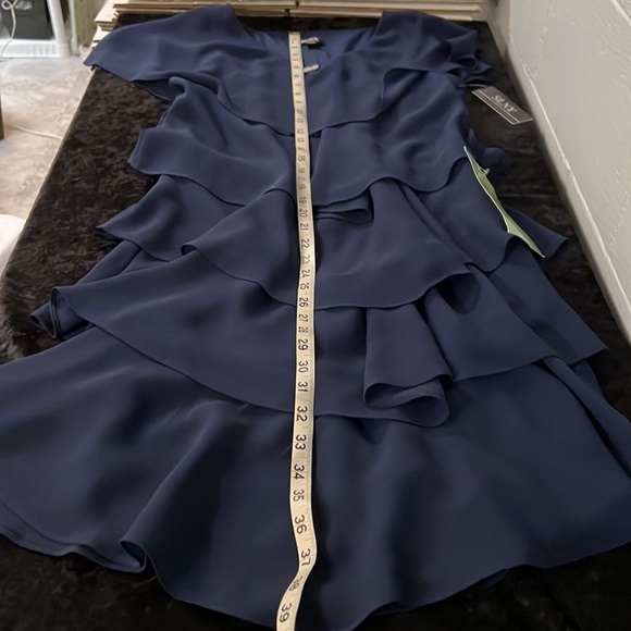 NWT SLNY navy ruffle dress - size 10 - Picture 12 of 13